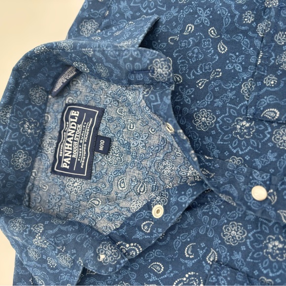 Stylish Blue Paisley Kids Button Down Shirt - Picture 3 of 8